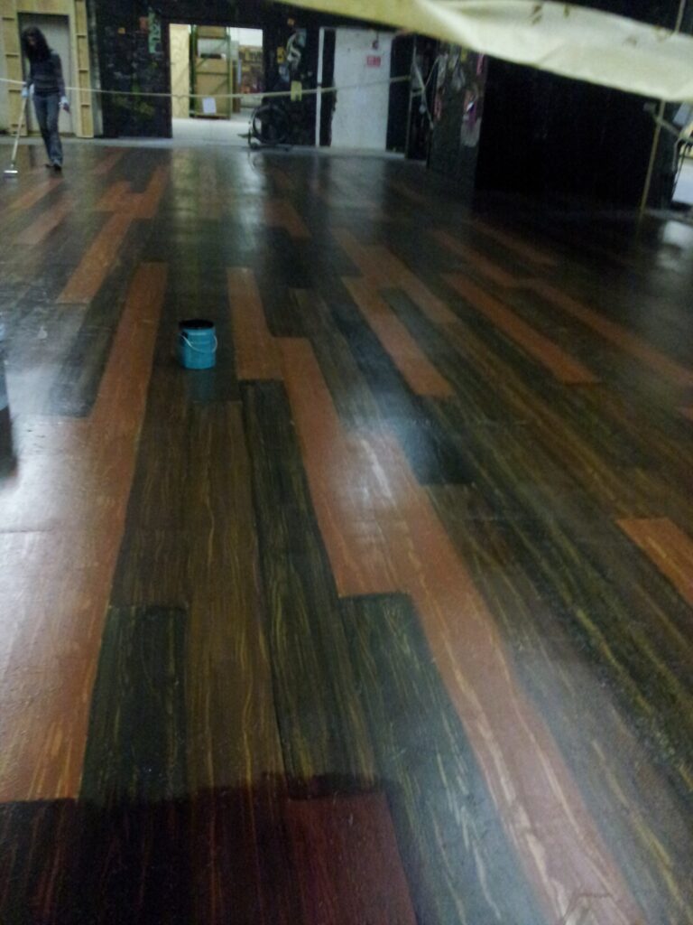 v.d. faux wood floor multi colors